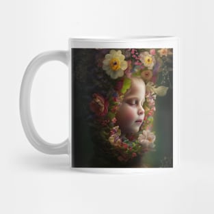 Young Girl Wearing a Garland of Flowers Mug